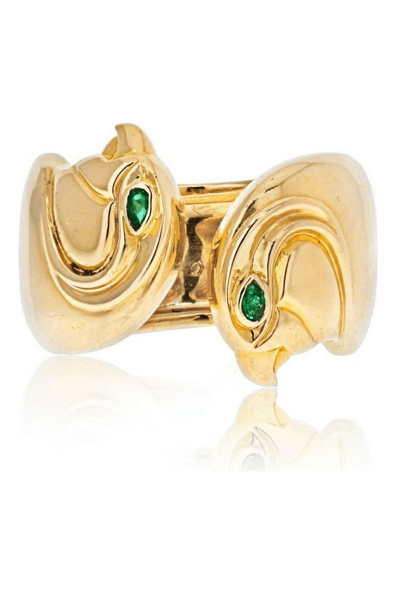 Vintage Cartier Anoubois Ring Falcon Head 18K Yellow Gold Size 50