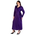 thumbnail image 6 of Plus Size Collared Long Sleeve Wrap Maxi Dress, 6 of 8