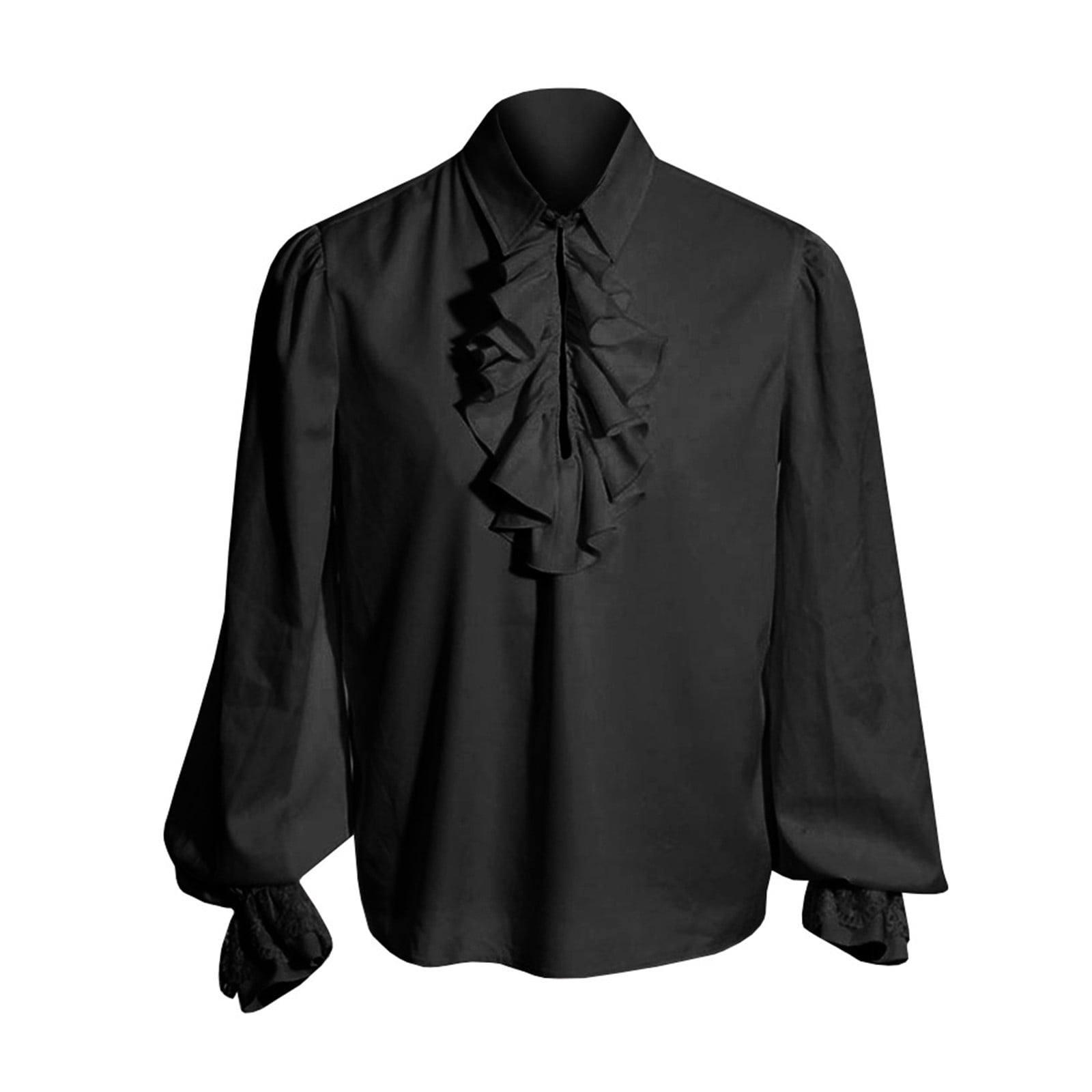 Lilgiuy Mens Shirt Steampunk Gothic Vintage Ruffled Halloween Costume ...