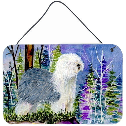 Carolines Treasures SS8641DS812 Old English Sheepdog Indoor Aluminum Metal Wall or Door Hanging Prints, 8 x 12", Multicolor