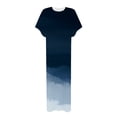 thumbnail image 5 of SMihono Robe Maxi Bohème d'Été pour Femmes Grande Taille Robe Maxi pour Femmes Plage Vacances Décontractée Ample Longue Robe Manches Courtes Robes d'Été avec Fente Robe Évasée de Plage, 5 of 5