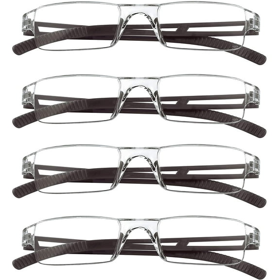 4 Pairs Reading Glasses, Blue Light Blocking Glasses, Computer Reading Glasses for Women and Men, Fashion Rectangle Eyewear Frame(4 Brown,  2.25 Magnification)