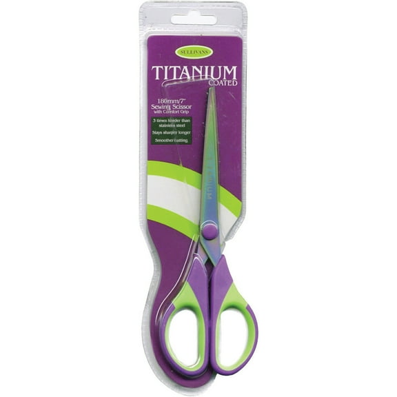 Heirloom Titanium Sewing Scissors 7" - Purple/Green