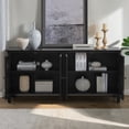 thumbnail image 3 of Hassch Sideboard Buffet Cabinet with 4 Doors, Kitchen Storage Cabinet, Cupboard with Adjustable Shelves, Coffee Bar Cabinet for Dining Room, Living Room, Black, 3 of 10