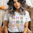 thumbnail image 2 of Cute 100 Days School Teacher Shirt Kids Back to School Pink Bows Rainbow, Light Blue, Size L, 2 of 6