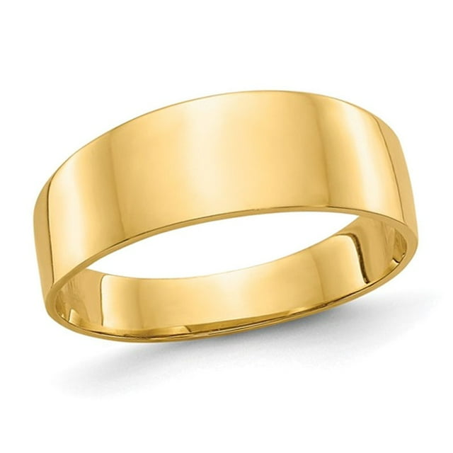 Ladies 10K Yellow Gold Flat-top Tapered Cigar Band Ring