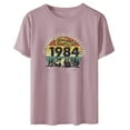 thumbnail image 2 of Kayannuo Blouses for Women Tee Shirts for Women Valentine's Day 1984 Vintage Shirt For Women 40th Birthday Gifts 1984 Birthday Gifts Idea Retro Short Sleevel T Shirts Party Tops Funny Tees, 2 of 4