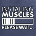 thumbnail image 5 of Wild Bobby Installing Muscles Please Wait Gym/Workout Men Graphic Tee, Vintage Heather Navy, 3X-Large, 5 of 5