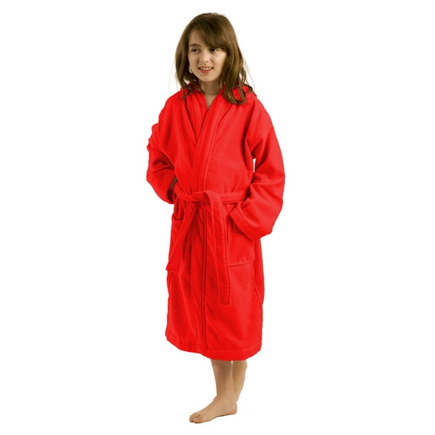 byLora Terry hooded bathrobes for girl red, Xlarge