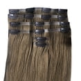 thumbnail image 2 of Straight Clip In Pu Hair Extensions Real Human Hair Brazilian Virgin Hairpiece 6pc/set Seamless Full 10-30" Natural Color, 2 of 5