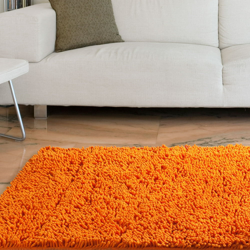 Somerset Home High Pile Shag Rug Carpet Orange 21x36