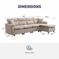 thumbnail image 2 of ZAFLY Sectional Sofa with Flexible Combinations, Convertible U/L-Shaped Sofa and Couch with Ottoman, Upholstered Sofa Sets for Living Room - Beige, 2 of 7