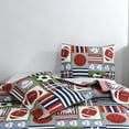 thumbnail image 4 of Smuge Boys Sports Bedding Queen Quilt,3Pcs Football Bedspreads Lightweight Reversible Patchwork Coverlets with 2 Pillow Shams, 4 of 9
