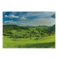 thumbnail image 3 of Tuscany Cutting Board, Tuscany Italy Sunlight Homestead Plantation Farms Pathway Greenery Print, Decorative Tempered Glass Cutting and Serving Board, Small Size, Sky Blue Apple Green, by Ambesonne, 3 of 5