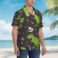 thumbnail image 5 of Balery Dinosaur Skeleton Print Men's Hawaiian Shirts Short Sleeve Beach Shirt Relaxed Fit Vacation Button Down Shirts-Small, 5 of 9