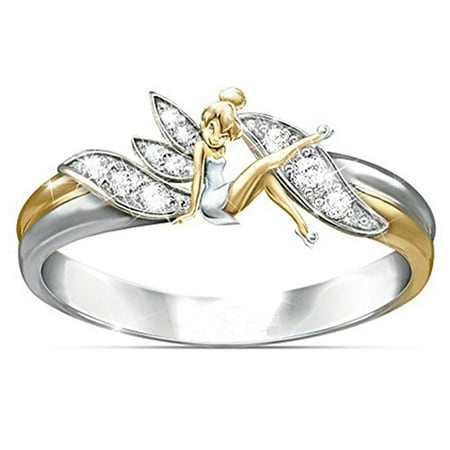 Ginger Lyne Collection Fairy Winged Angel Ring Two Tone