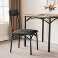 thumbnail image 5 of Soonbuy 3 Piece Apartment Small Spaces Iron Upholstered Dining Table with Chair Rustic Brown, 5 of 6