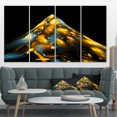 thumbnail image 1 of Structure Fractale Dorée Bleue - Impression sur Toile Abstraite, 1 of 3