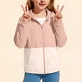 thumbnail image 6 of Coerni Boys& Girls 50+ Sun Hoodie Jacket Color Block Long Sleeve Full Zip Sun Protection Coats Summer Outdoor Lightweight Kids Clothes, 6 of 7