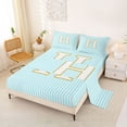 thumbnail image 2 of Erosebridal Cute H Letter Kid Full Size Sheets, Abstract Stripe Bed Sheets, 4pcs, 2 of 5