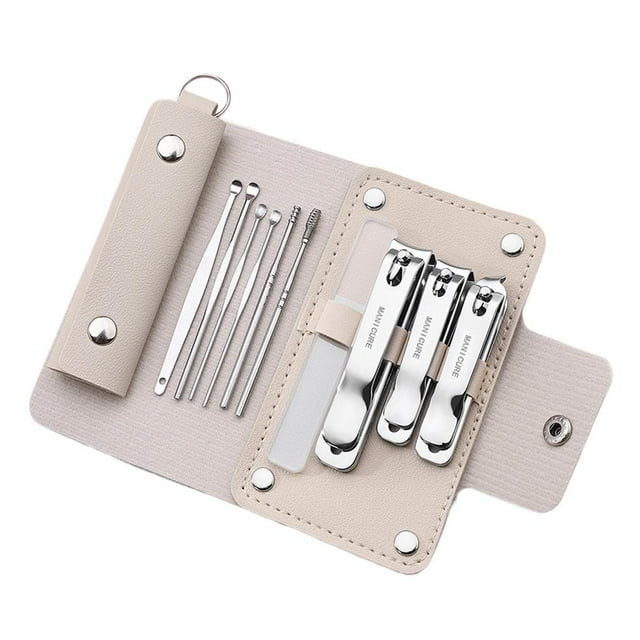 Professional Stainless Steel Nail Clipper Set with Ergonomic Grip, Portable Manicure Pedicure Kit for Thick Toenails & Fingernails, Rust-Resistant Nail Trimming Tools in Travel Case