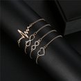 thumbnail image 3 of 4 pcs Bracelet en Or avec Coeur, Infini, ECG Courbe et Strass Or, 3 of 5