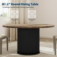 thumbnail image 5 of Round Dining Table for 4-6 People, 47‘’ Modern Kitchen Table with Fluted Metal Pedestal Base, Circle Dinner Furniture, 5 of 9