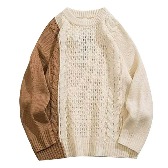 Men's Sweater Coat Autumn Winter Fashion Dough Knit Long Sleeve Casual Comfortable Warm Pullover Outwear