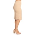 thumbnail image 2 of Women's Plus Size Solid Casual Sexy Knee Length High Waist Pencil Skirt, 2 of 4