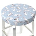 thumbnail image 3 of Lsque Rabbit Is Eating Carrots Round Bar chair cushion covers Velvet Fabric Premium Comfort Protects from Scratches and Stains for 14-17 Inch Chair- 14 inch, 3 of 7