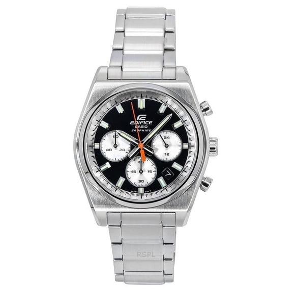 Casio Edifice Analog Chronograph Stainless Steel Black Dial Quartz EFB-730D-1AV 100M Men's Watch