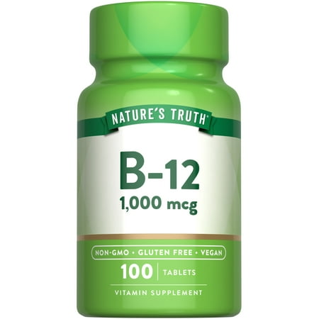 B12 Vitamin Tablets | 1000 mcg | 100 Count | For Men and Women | by Nature s Truth