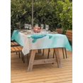 thumbnail image 3 of Outdoor Tablecloth with Umbrella Hole for Patio/Picnic/Party/Camping, Teal Coastal Waterproof Table Cloth Rectangle Table Cover Washable, Sea Turtle Beach Nautical Seaside Ocean (60"x 120"), 3 of 9
