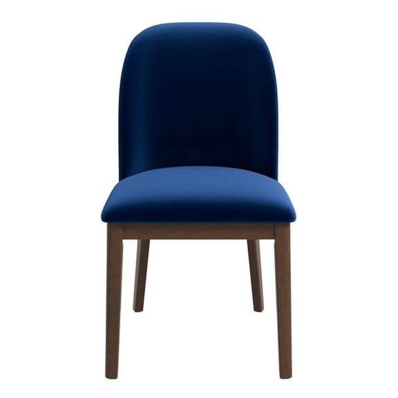 Ashcroft Furniture DCH00400504 Kaitlyn Navy Velvet Dining Chair, Blue - Set of 2