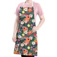 thumbnail image 5 of Pioneer Flower Floral Print Pattern Apron-Garden Aprons for Women with Pockets-Cotton Linen Waterproof Kitchen Cooking Gardening Aprons Adjustable for Kitchen,Cooking,BBQ and Salon 33x27 Inch, 5 of 7