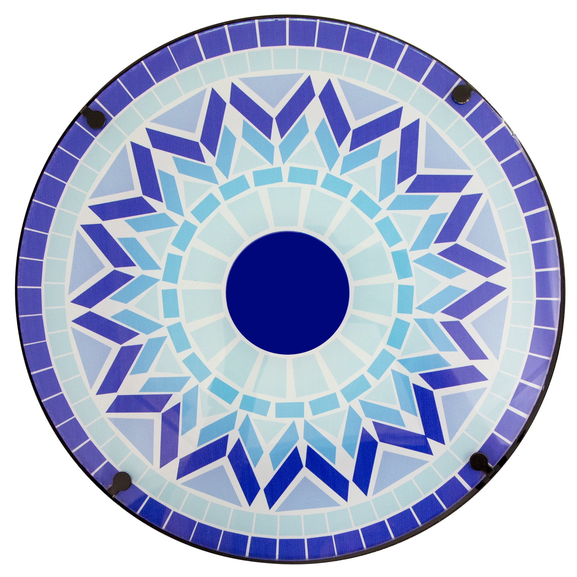 Northlight 19" Blue Sun Mosaic Glass Patio Side Table