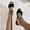 Black, variant on EQWLJWE Beach Sandals for Women Summer Thick Soled Shoes Open Toe Fish Mouth Casual Wedge Heels Sandals for Photoshot
