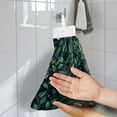 thumbnail image 2 of ZIATUBLE Green Leaves Hanging Kitchen Towel Absorbent Hanging Hand Dry Towels Easy to Clean Bathroom Hand Bath Towel with Snap Button Kitchen Hand Towels and Washcloths Tie Towel, 2 of 7