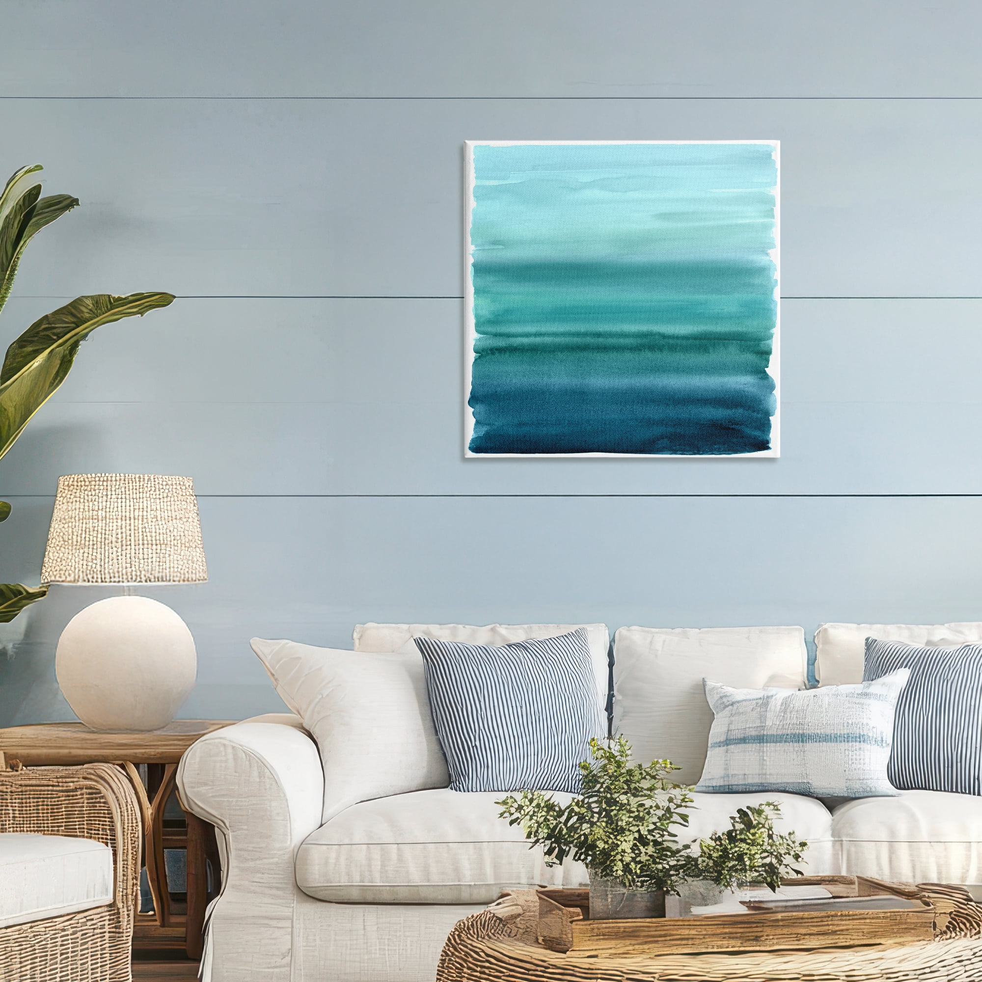 Stupell Industries Aqua Ombre Gradient Canvas Wall Art, design by Allie Corbin