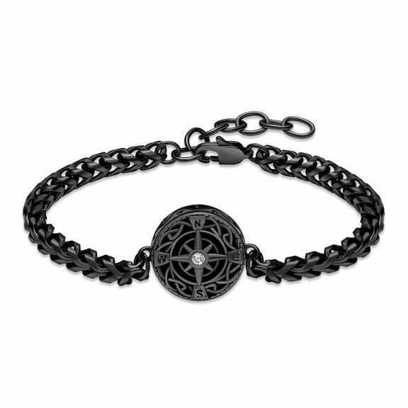 Personalize Stainless Steel Compass Urn Pendant Cremation Jewelry for Ashes Holder Memory Bracelet