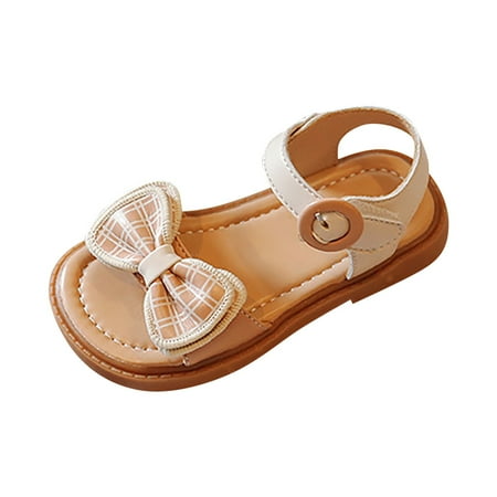 

NIUREDLTD Girls Sandals Summer Children s Soft Sole Shoes Fashion Girls Bow Princess Shoes Baby Beach Shoes Size 25