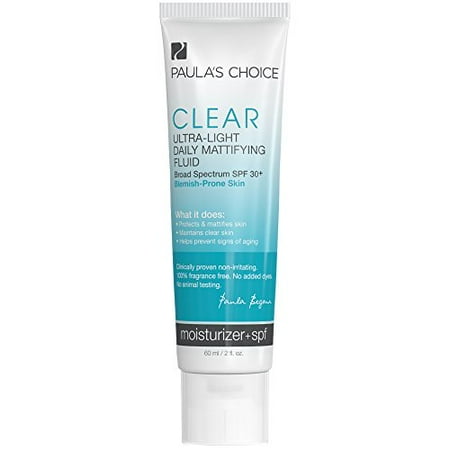 moisturizer face blemish 2oz oily fluid prone spf aging matte anti finish skin daily paula choice ultra clear light