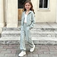thumbnail image 5 of Kids Stand Collar Set, Long Sleeve Zipper Coat & Pants, Leisure Two-Piece Outfit For Children Green 11-12Years, 5 of 7