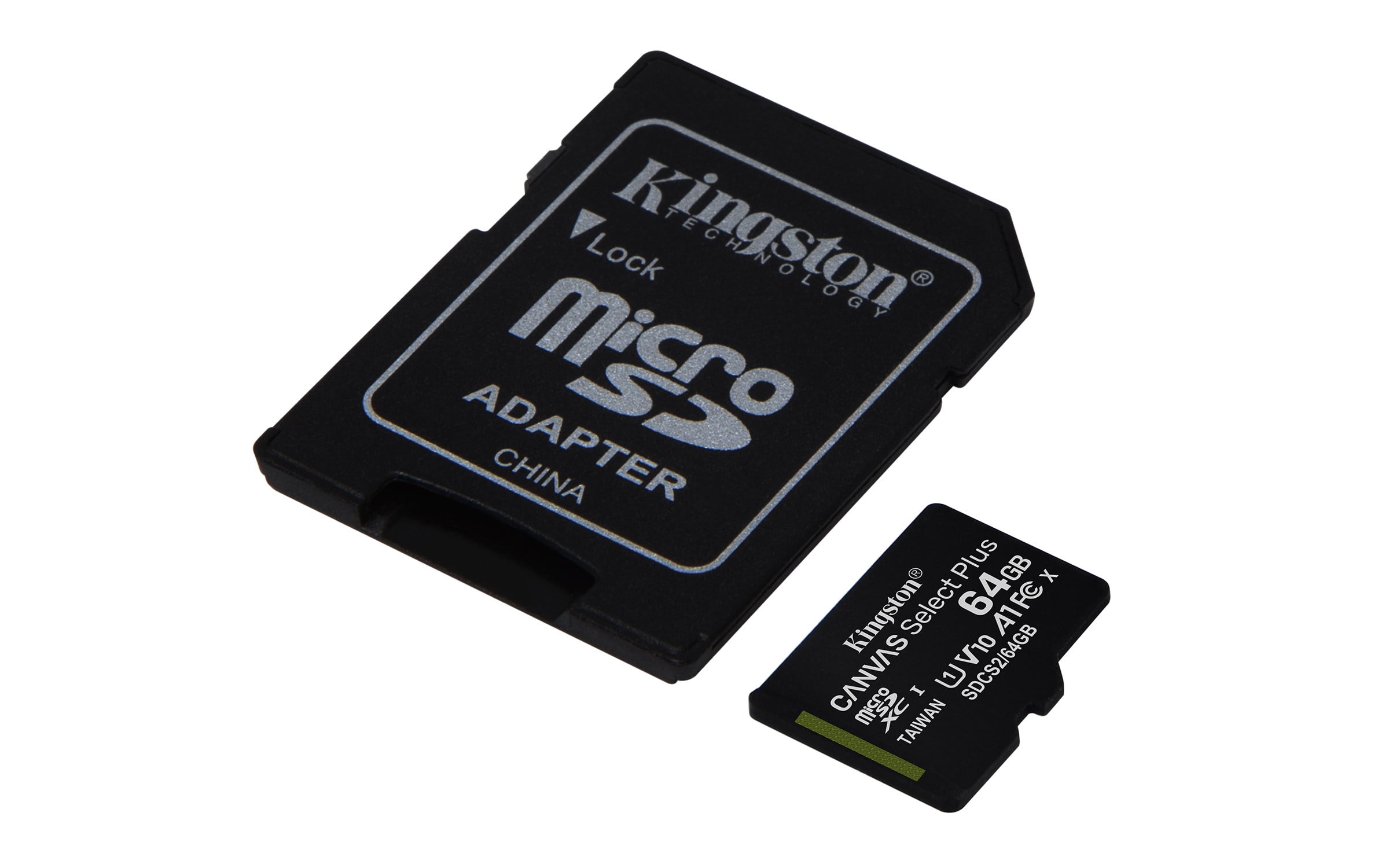 Behandeling passagier zien Kingston 64GB microSDXC Canvas Select Plus 100MB/s Read A1 Class 10 UHS-I  Memory Card + Adapter SDCS2/64GB - Walmart.com