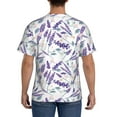 thumbnail image 3 of Bixox Men's Lavender Flowers Printed Short Sleeve Skinny Athletic T-Shirt, 3 of 6