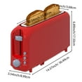 thumbnail image 2 of Red 2-Slice Slim Toaster - 10" Long Slot for Bagels & Artisan Bread, 6 Shade Settings, Cancel/Reheat/Defrost, Removable Crumb Tray, Auto Shut-Off, 2 of 8