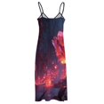 thumbnail image 6 of Rose Crystal Luminescence Womens Summer Dresses Casual Sleeveless Tshirt Sundresses Vacation Beach Cover Up Dress, 6 of 8