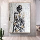 thumbnail image 2 of Pintura de chica desnuda, pintura al óleo figurativa hecha a mano, obra de arte para el hogar, pintura abstracta grande de chica pintada a mano sobre lienzo, arte de pared, 2 of 5