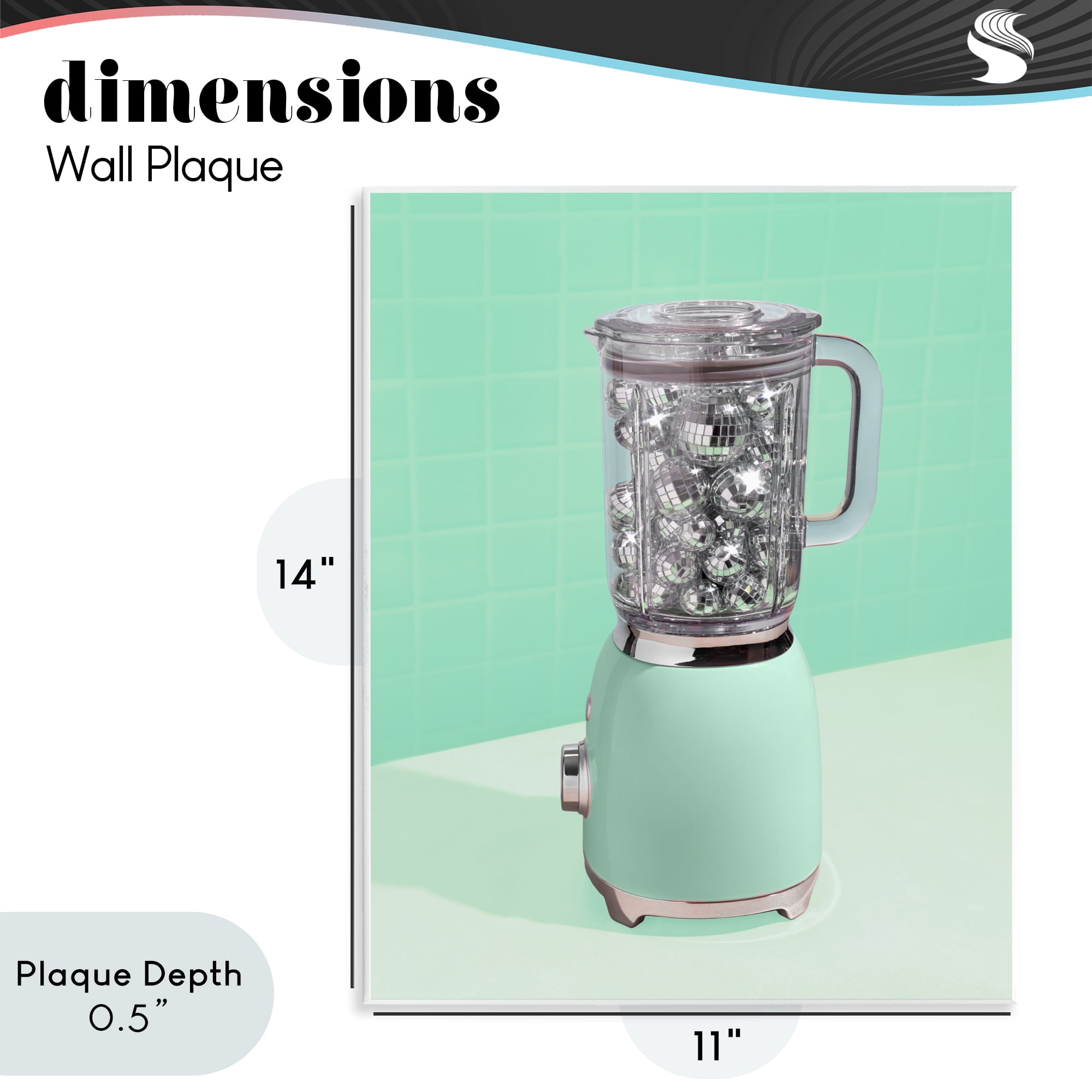 Stupell Industries Disco Drink Blender over Green Wall Plaque Art, design by LISH Creative