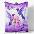 thumbnail image 2 of Manta NukunsKF, 152 x 127 cm, colorida, estampado floral, colibrí de peluche, 2 of 6